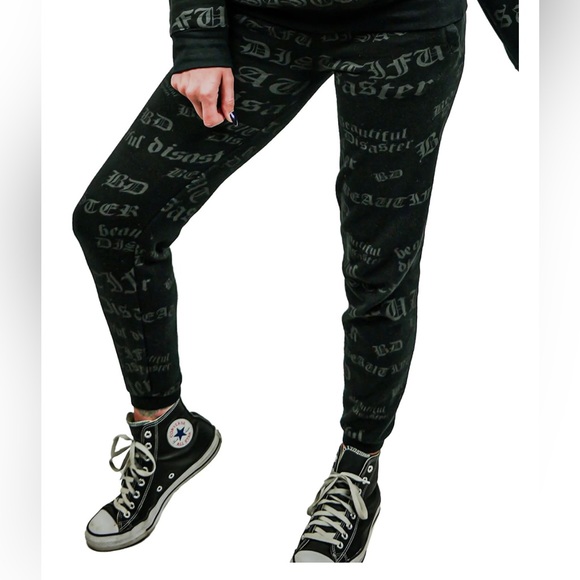 NEW Beautiful Disaster Identity sweatpants - Picture 3 of 12